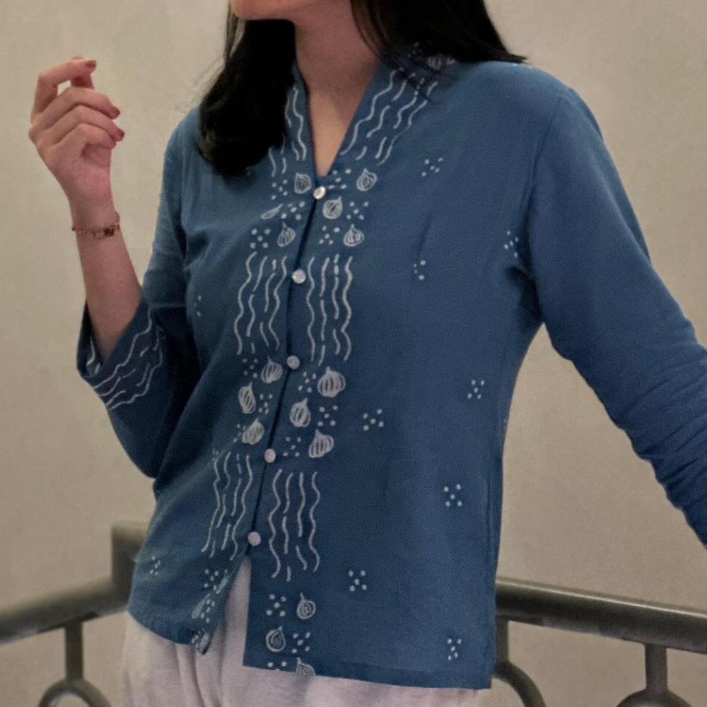 Hand-Printed Button Blouse