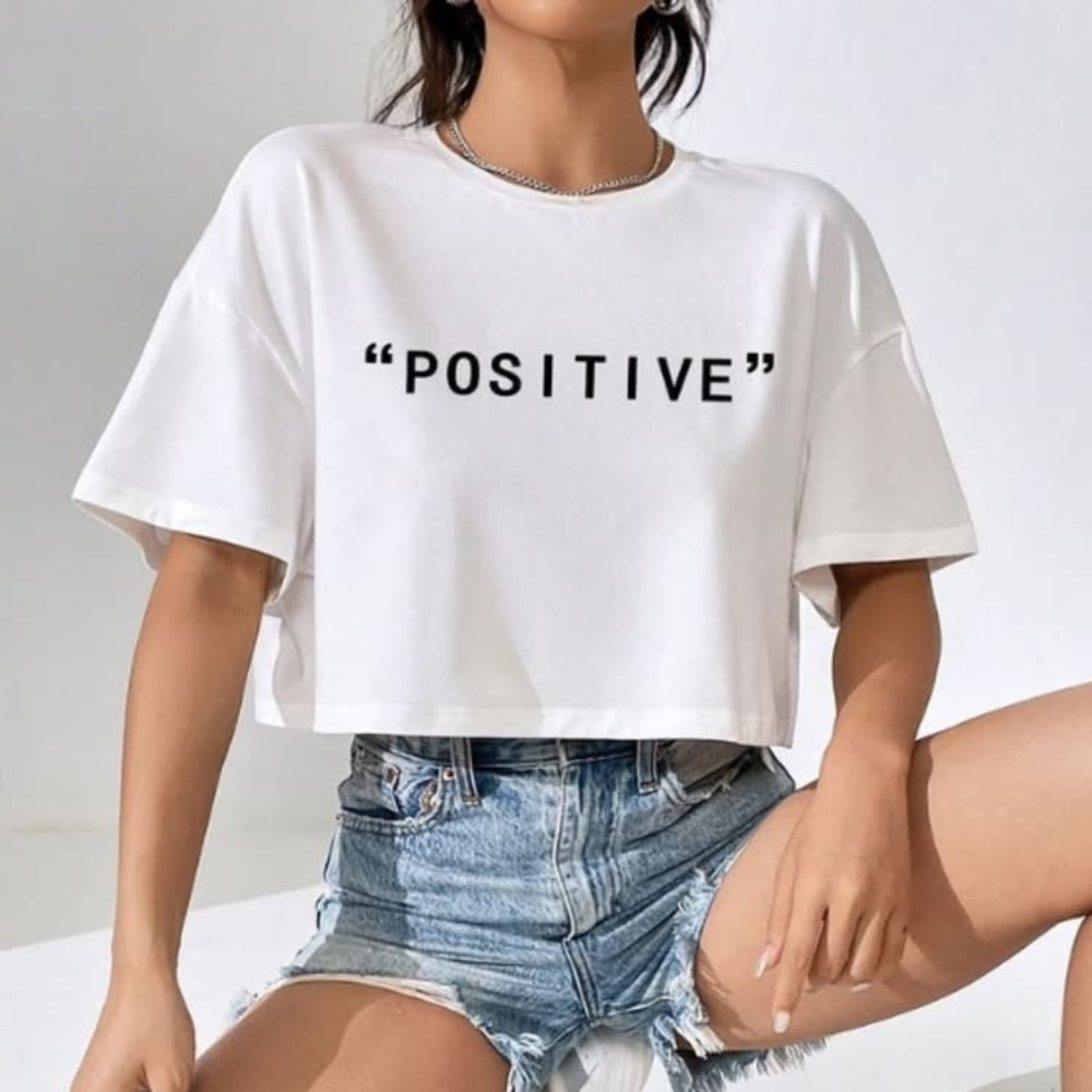 “POSITIVE” Crop T-Shirt