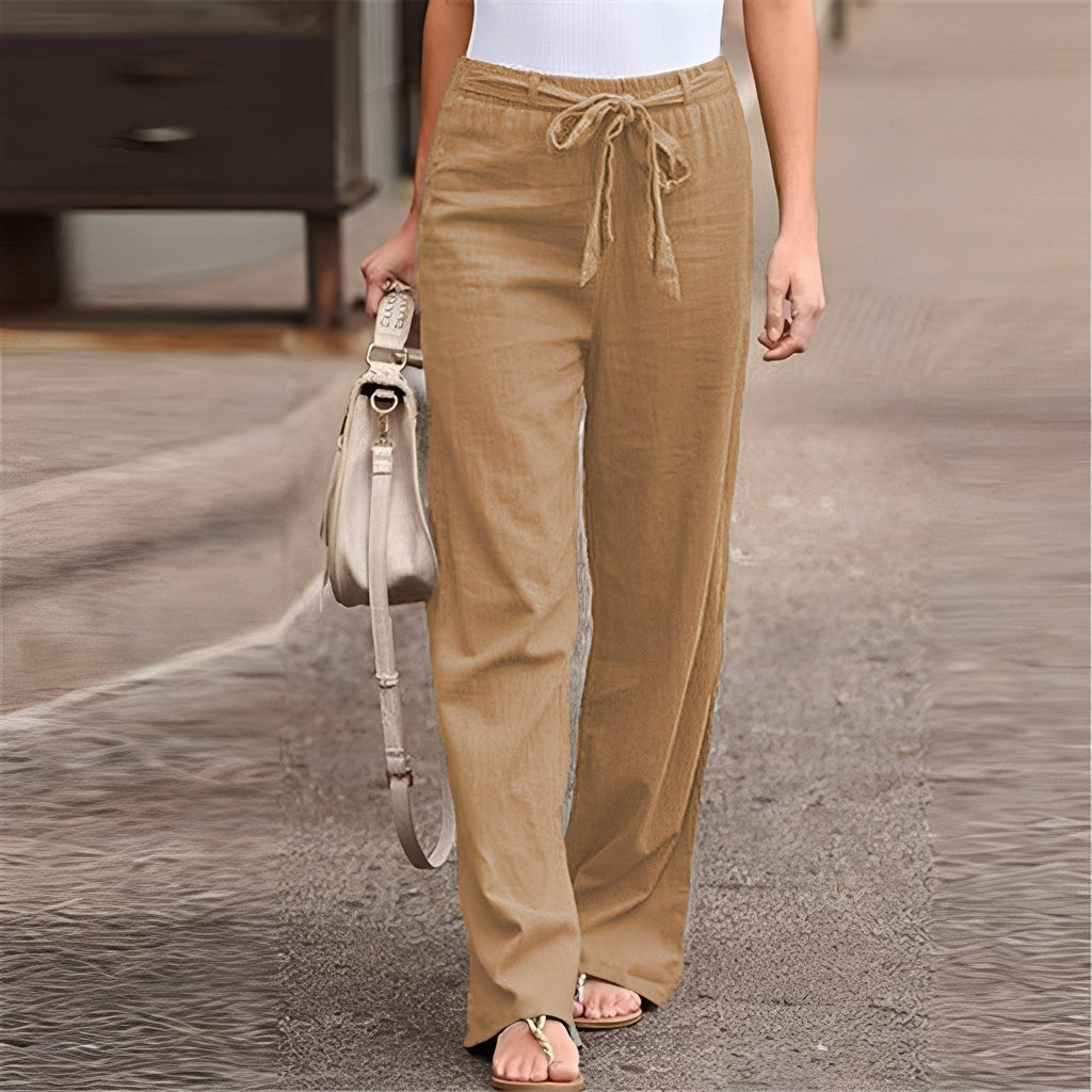 Amie - Wide pants with elastic waistband for women