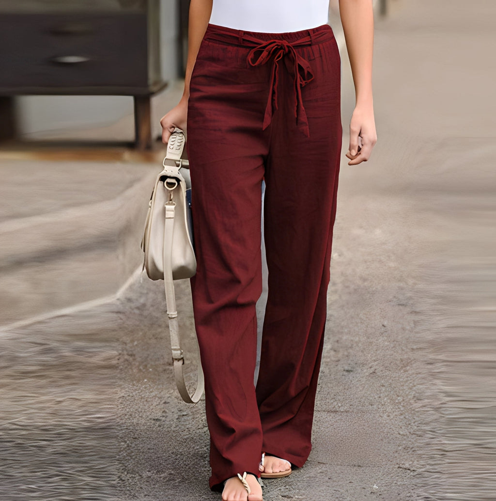 Amie - Wide pants with elastic waistband for women