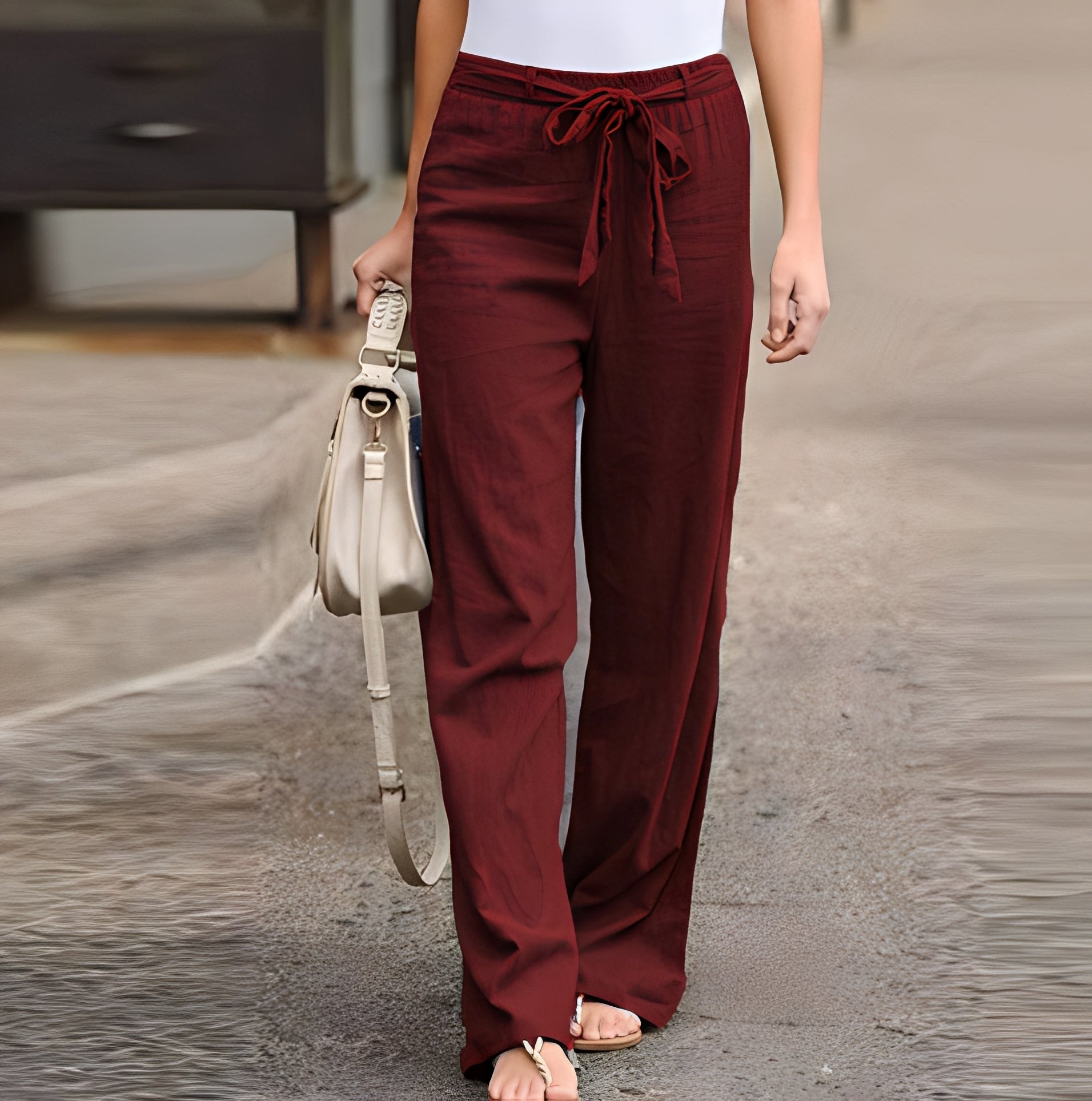 Amie - Wide pants with elastic waistband for women