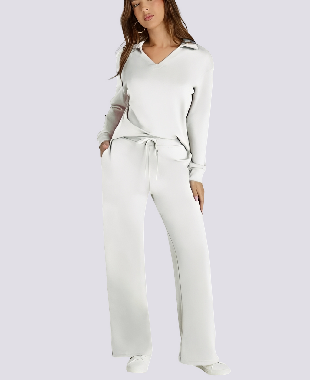 Bella - Relaxed V-neck Elastic Set