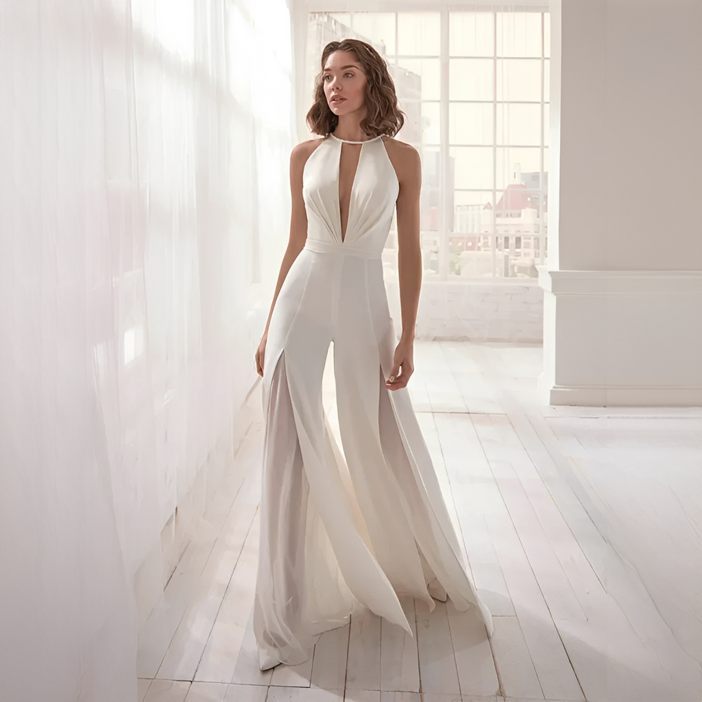 Airen - Elegant V-neck jumpsuit for women