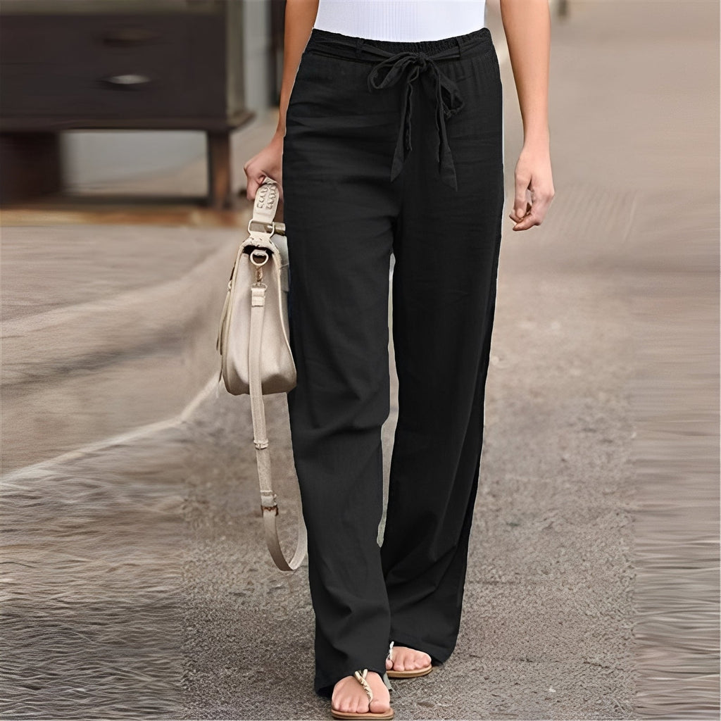 Amie - Wide pants with elastic waistband for women
