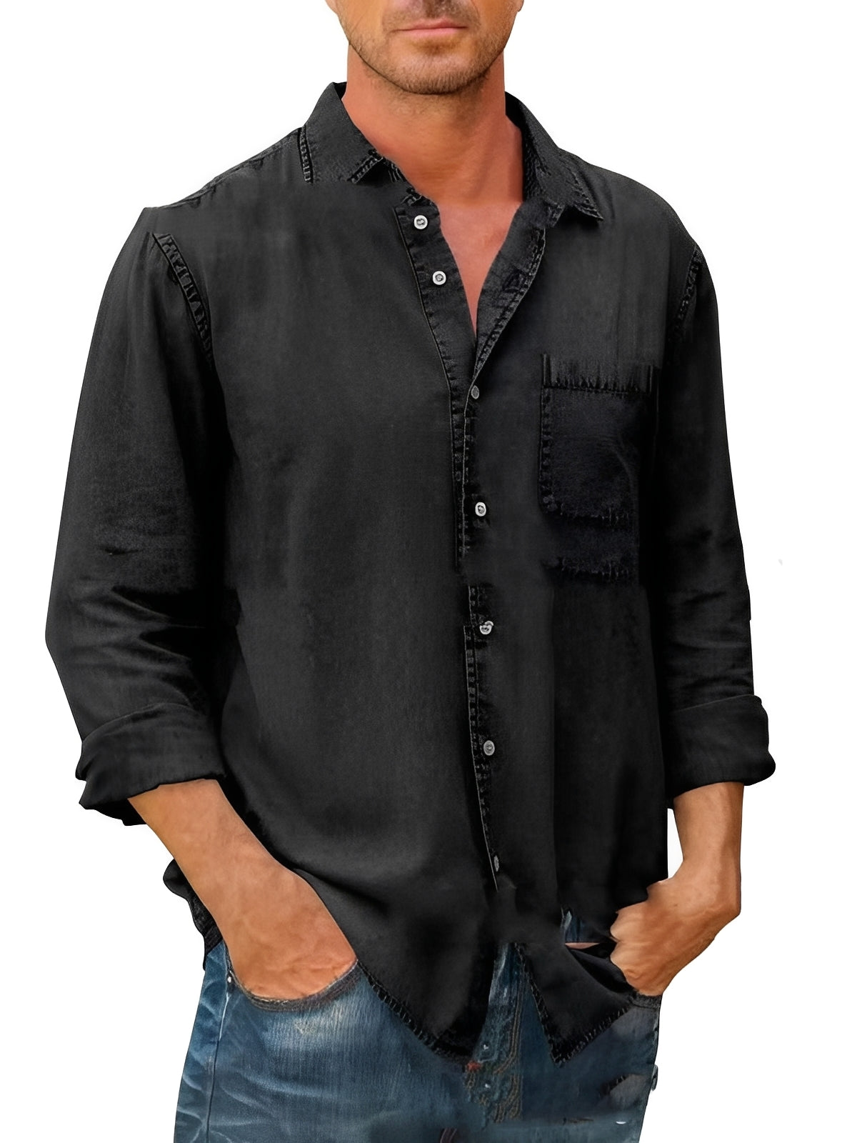 Alfie - Long-sleeved Washed Shirt