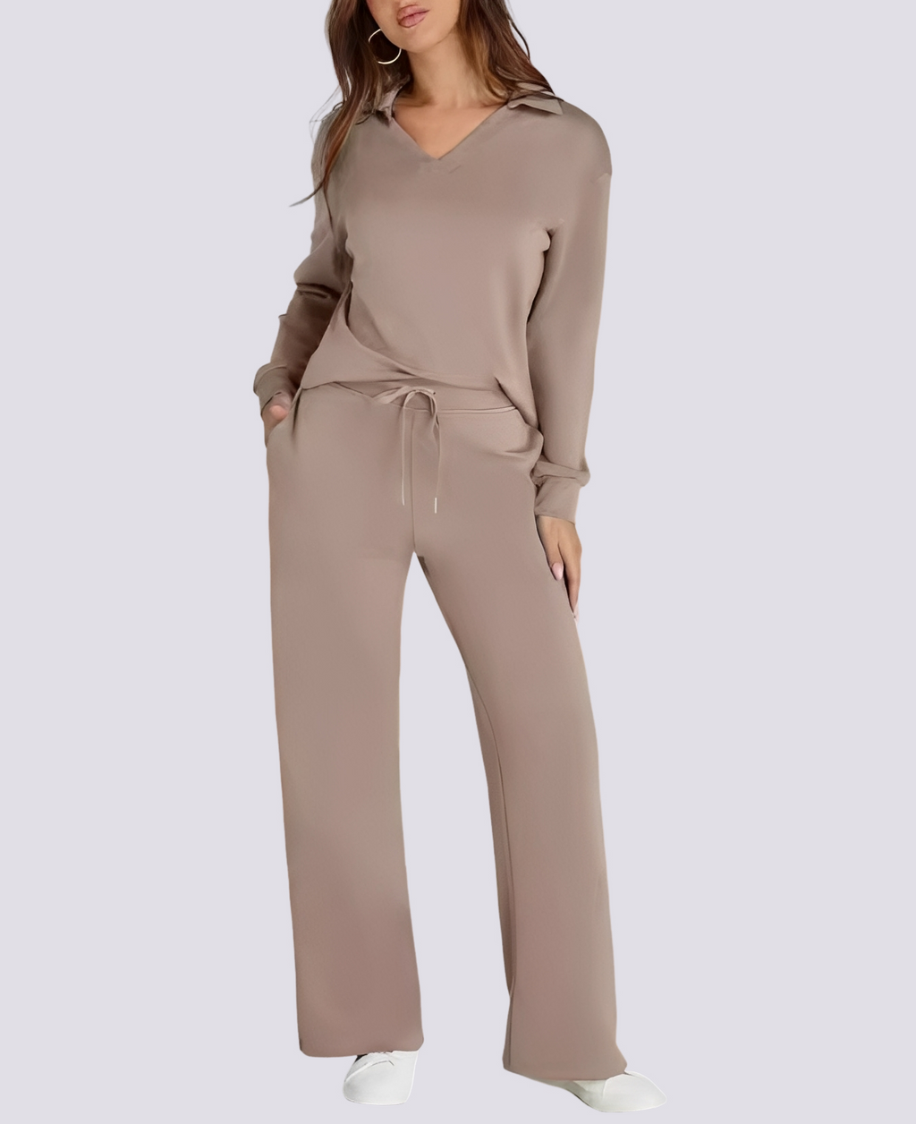Bella - Relaxed V-neck Elastic Set