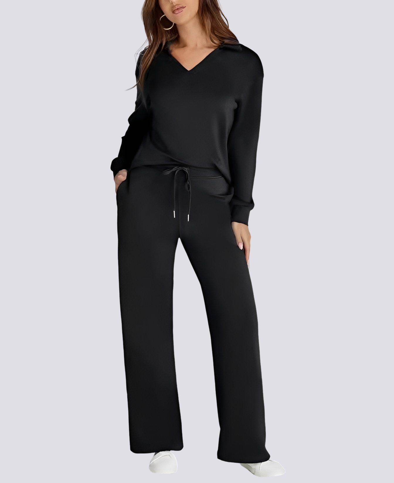 Bella - Relaxed V-neck Elastic Set