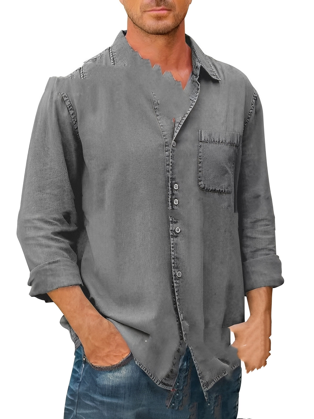 Alfie - Long-sleeved Washed Shirt