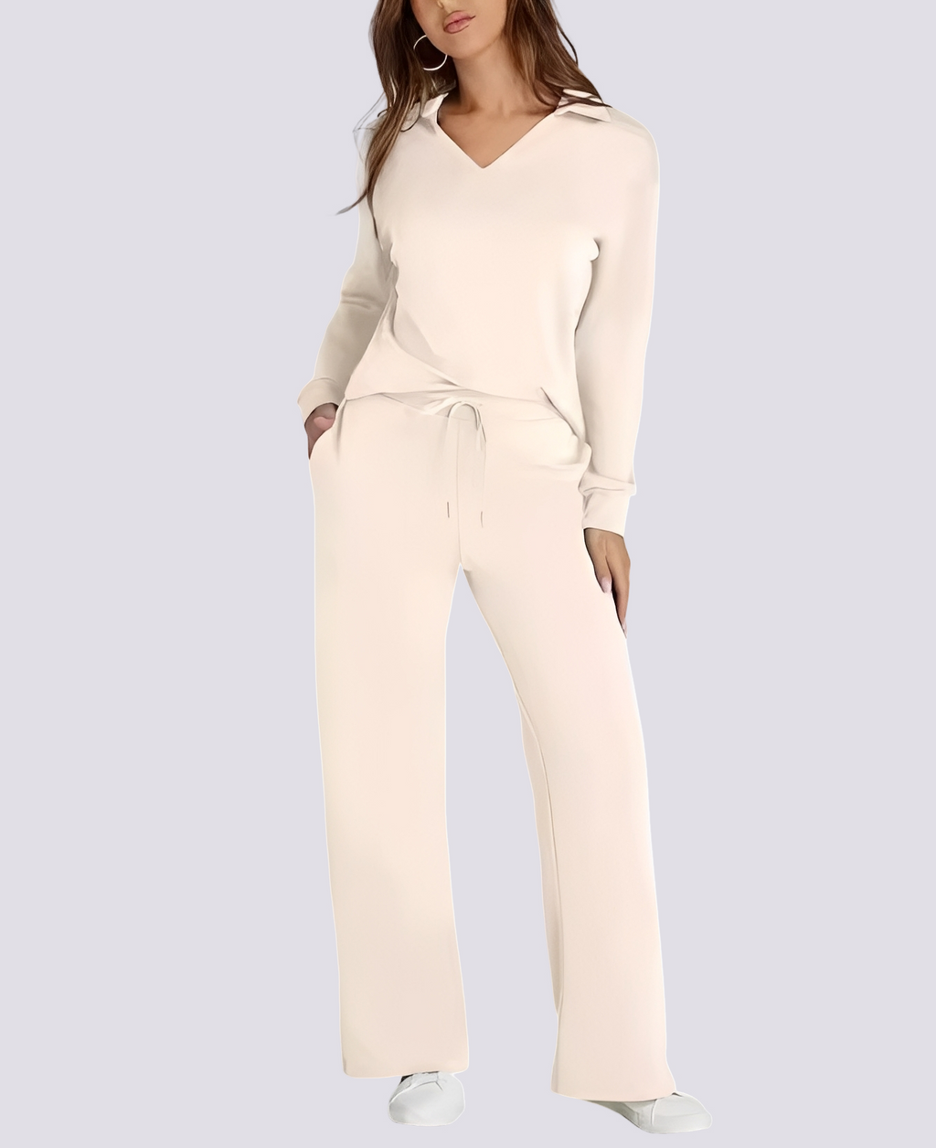 Bella - Relaxed V-neck Elastic Set