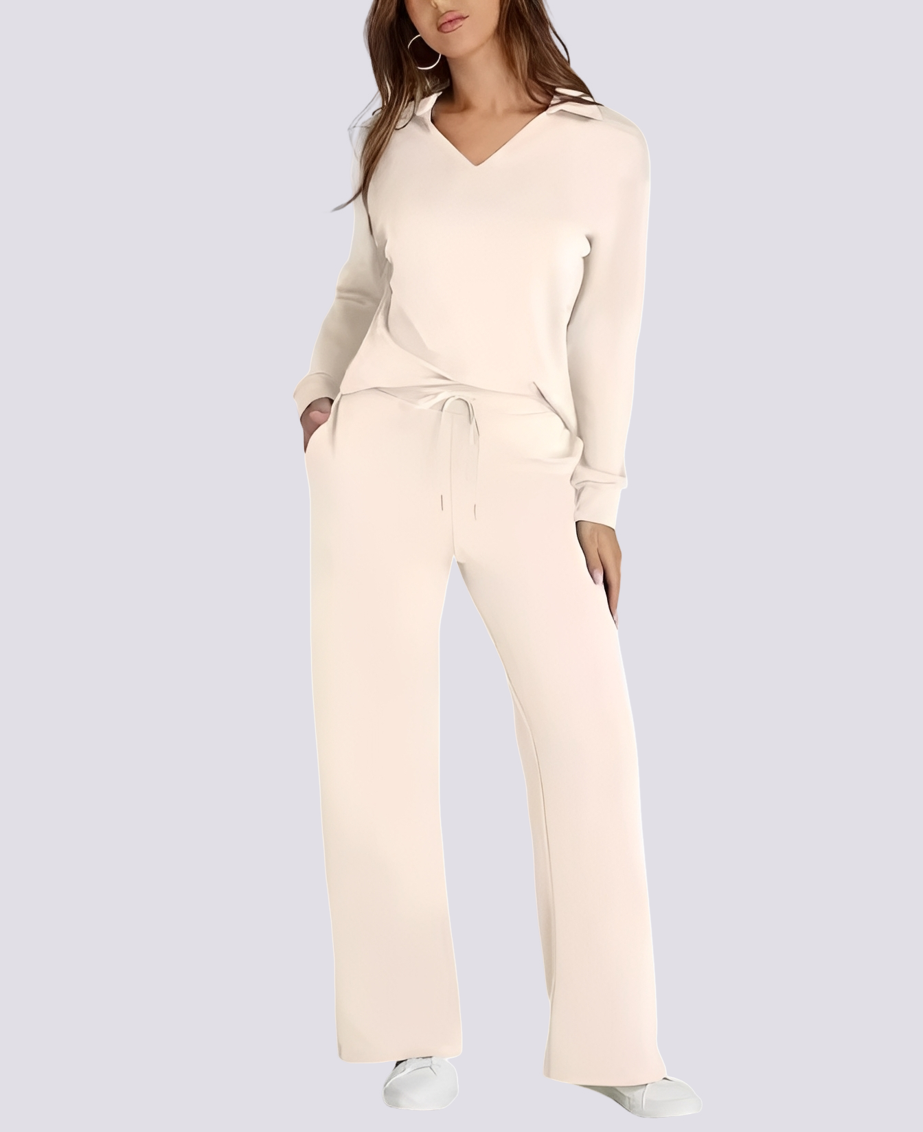 Bella - Relaxed V-neck Elastic Set