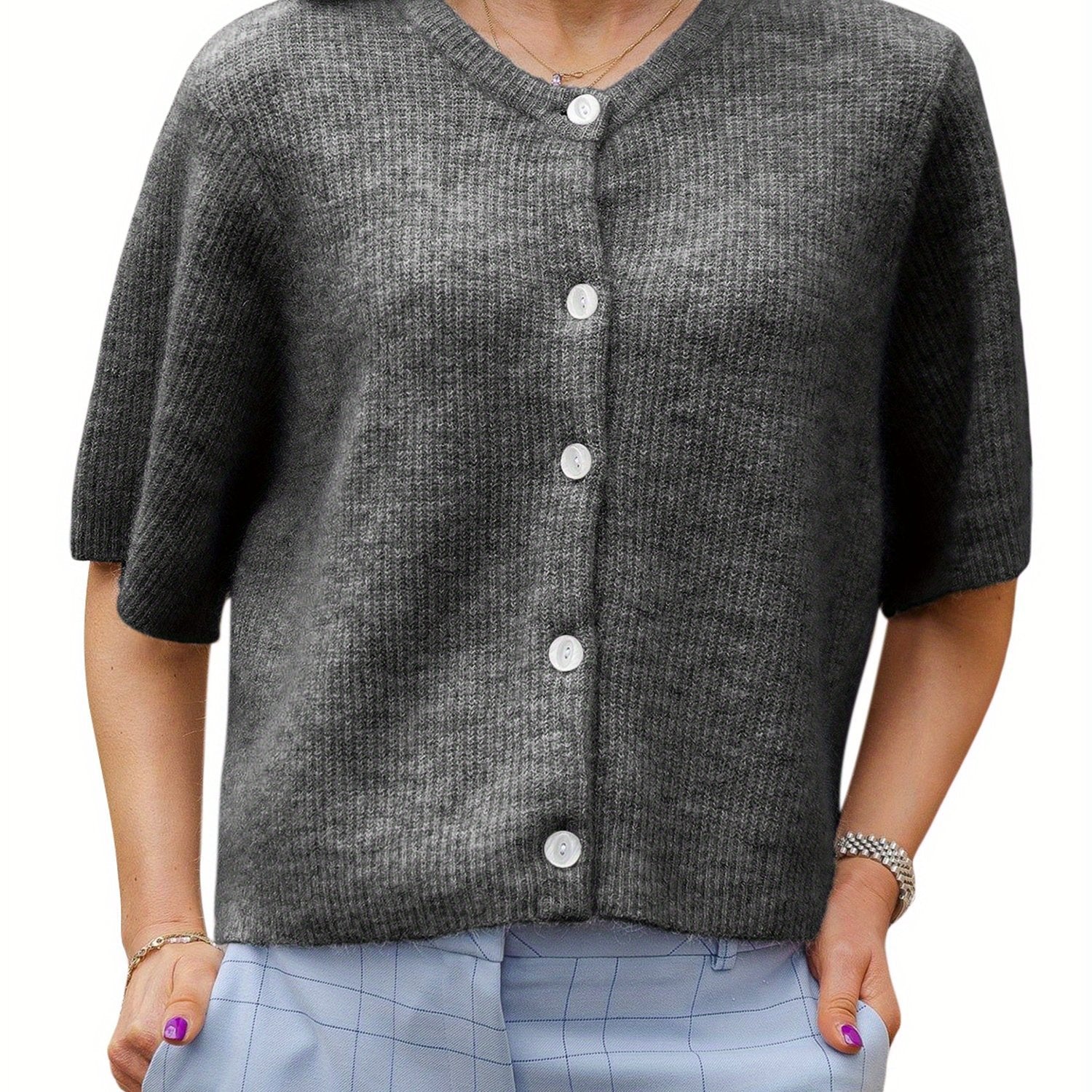 Margie - Loose Cardigan with Short Sleeves for Women