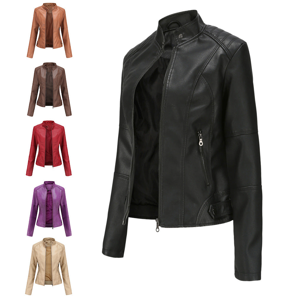 Claudia – Biker Jackets with High Collar