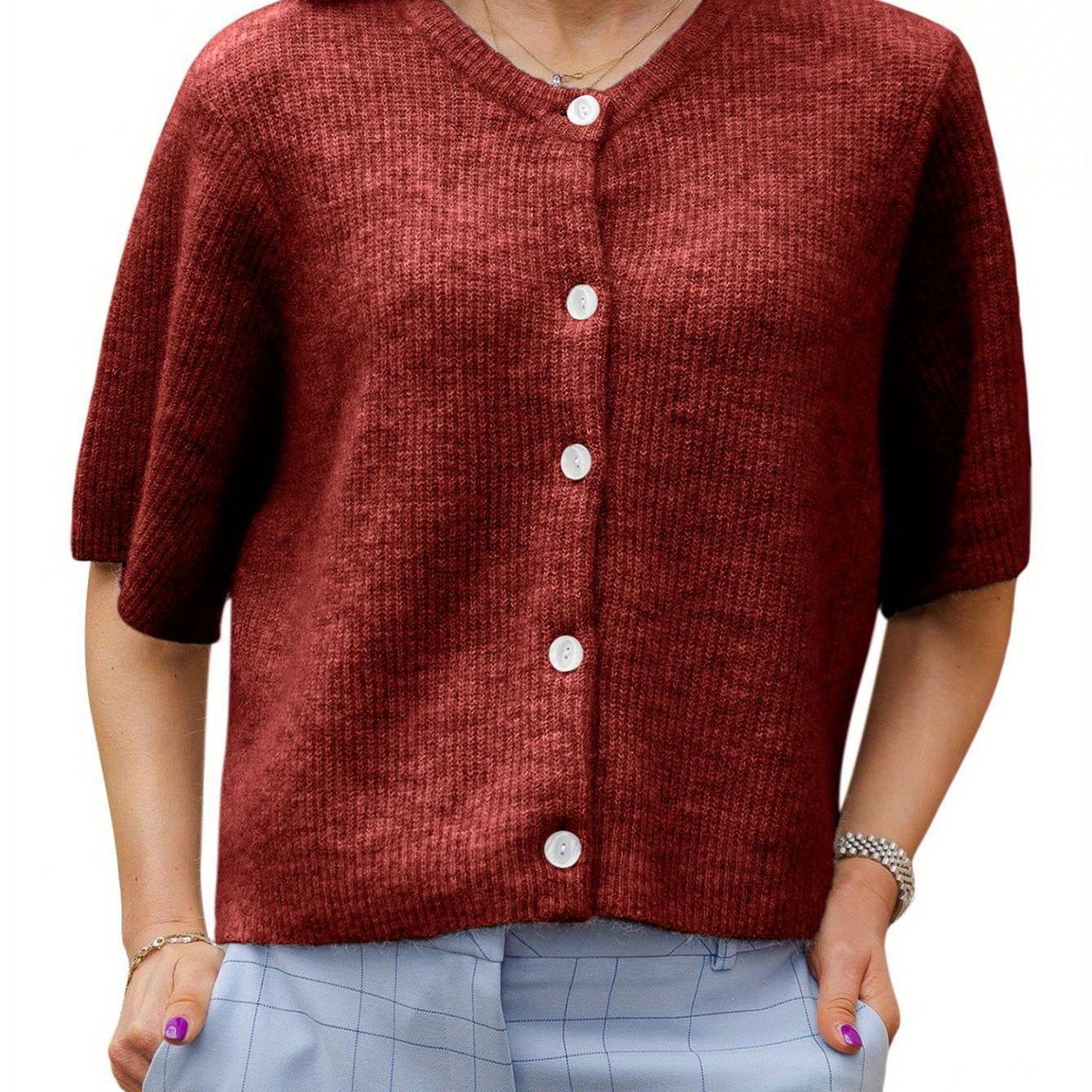 Margie - Loose Cardigan with Short Sleeves for Women