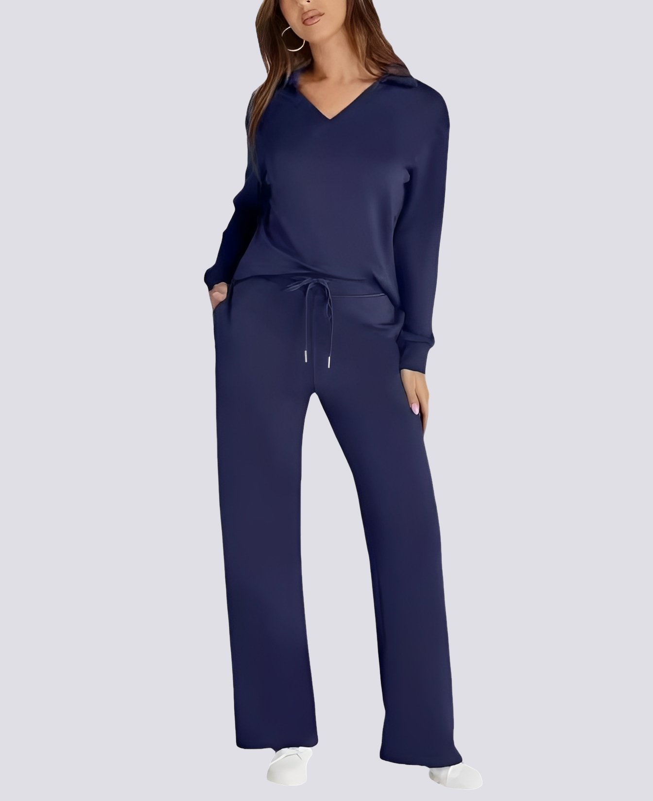 Bella - Relaxed V-neck Elastic Set
