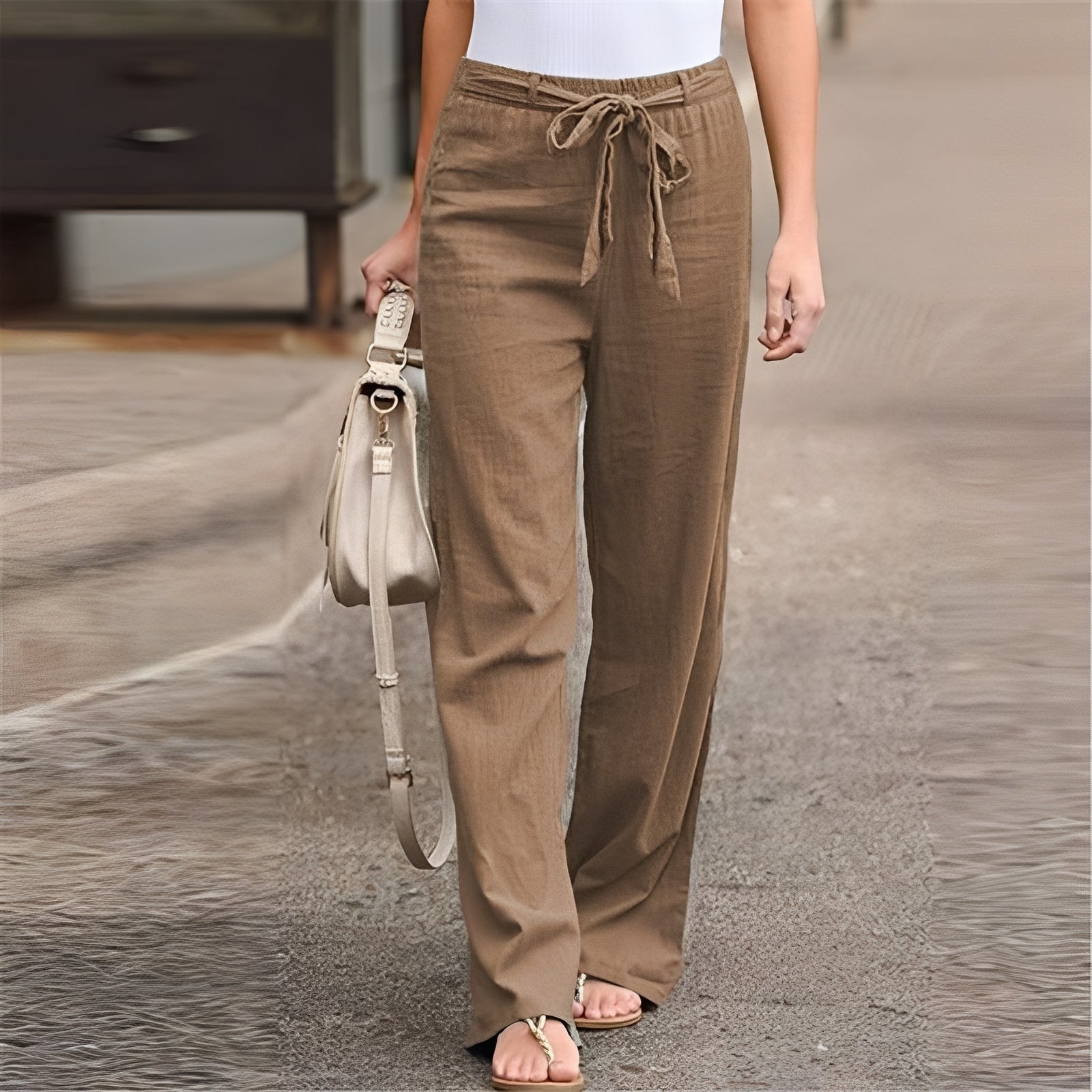 Amie - Wide pants with elastic waistband for women