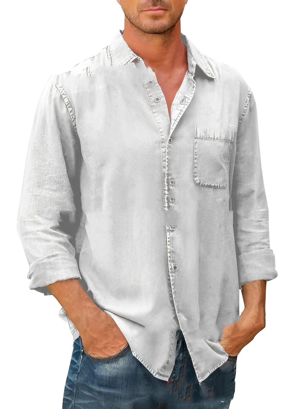 Alfie - Long-sleeved Washed Shirt