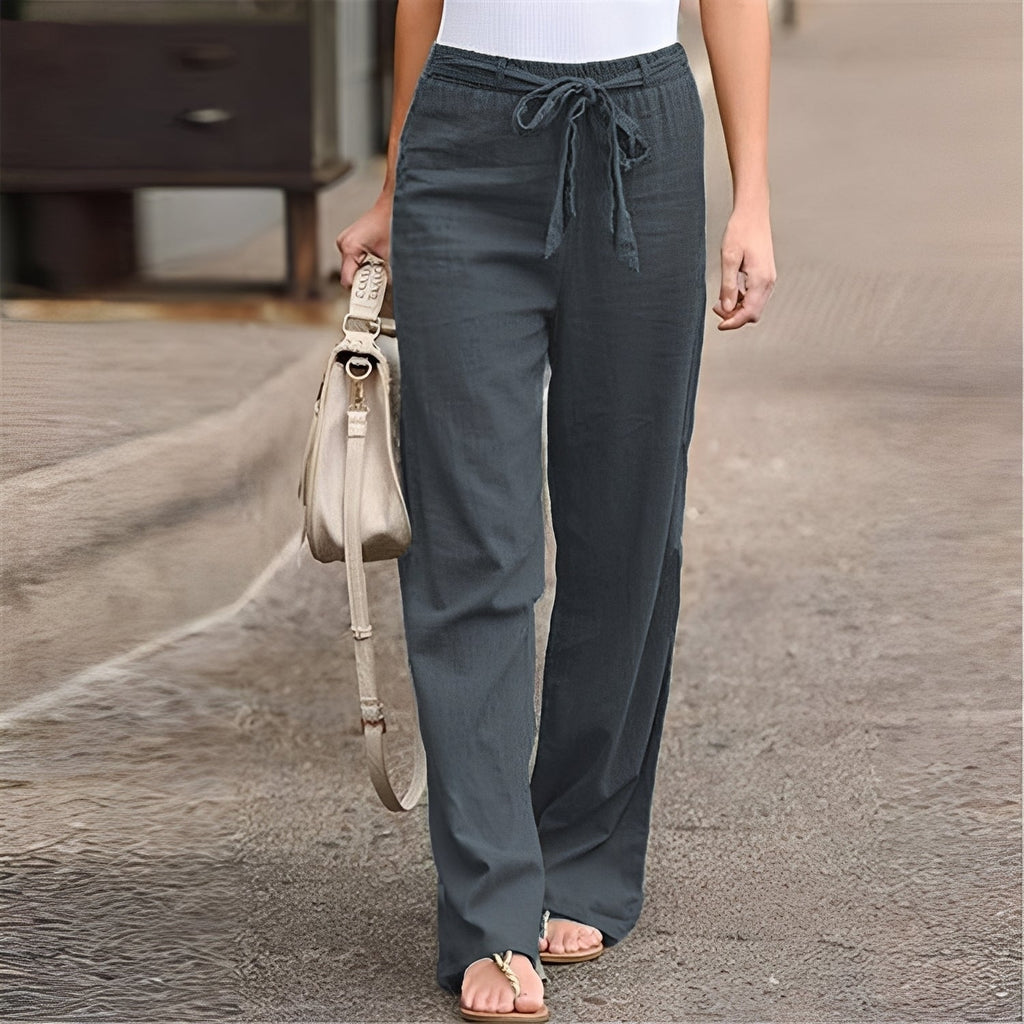 Amie - Wide pants with elastic waistband for women