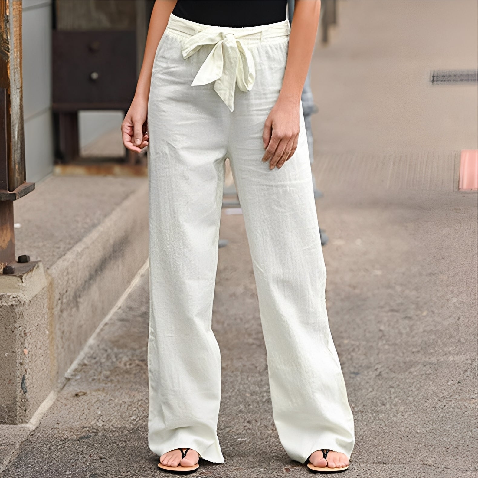 Amie - Wide pants with elastic waistband for women