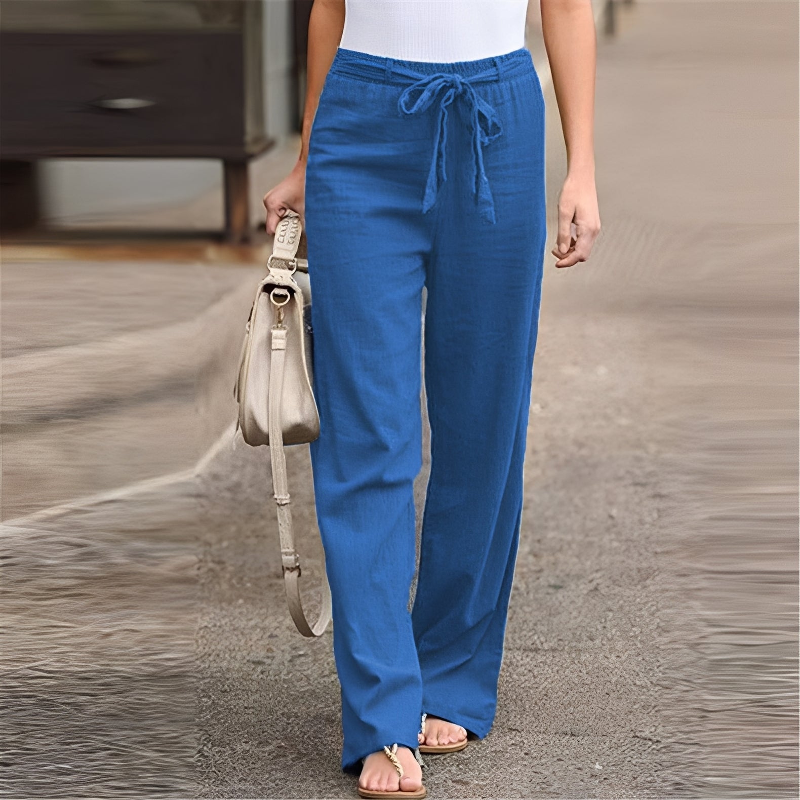 Amie - Wide pants with elastic waistband for women
