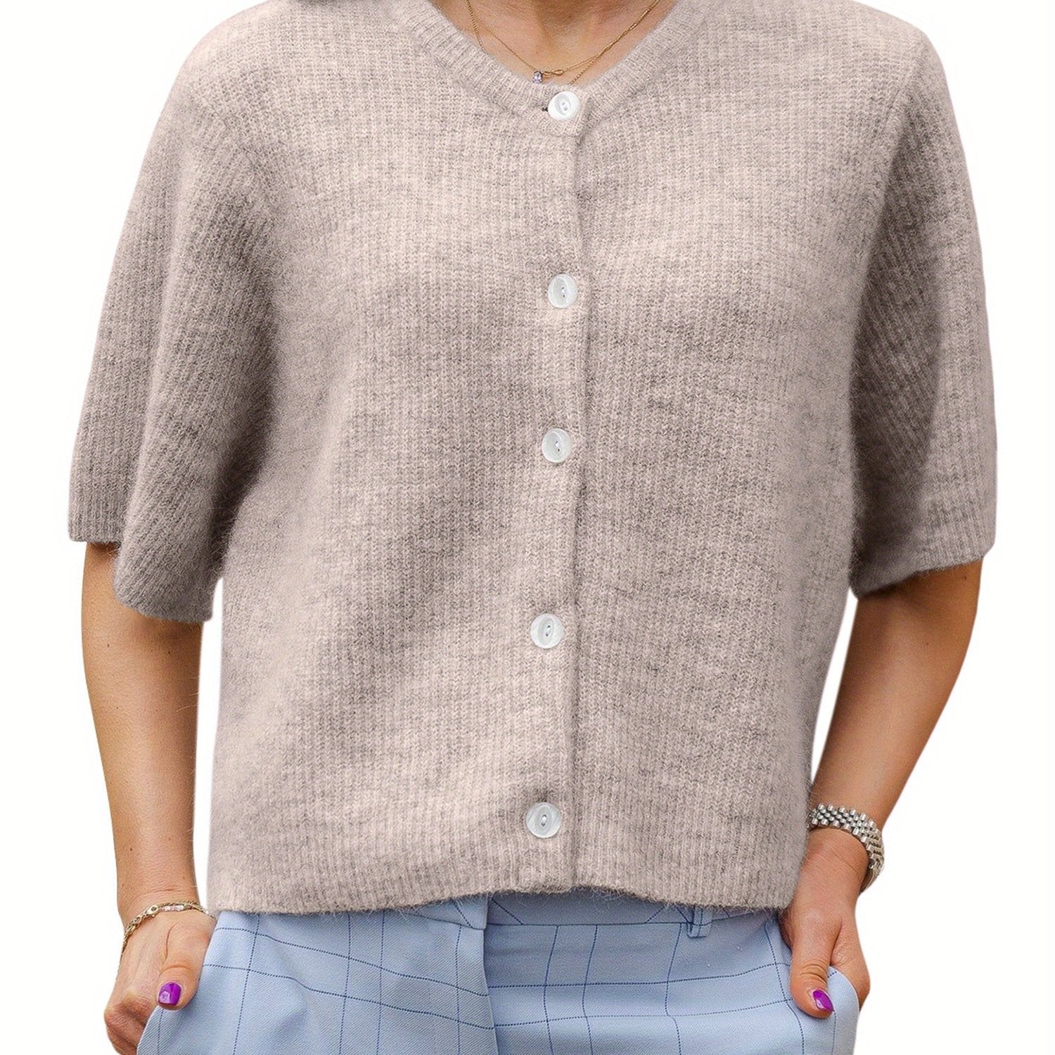Margie - Loose Cardigan with Short Sleeves for Women