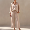 Genzel - Women's Buttoned Shirt and Pants Set