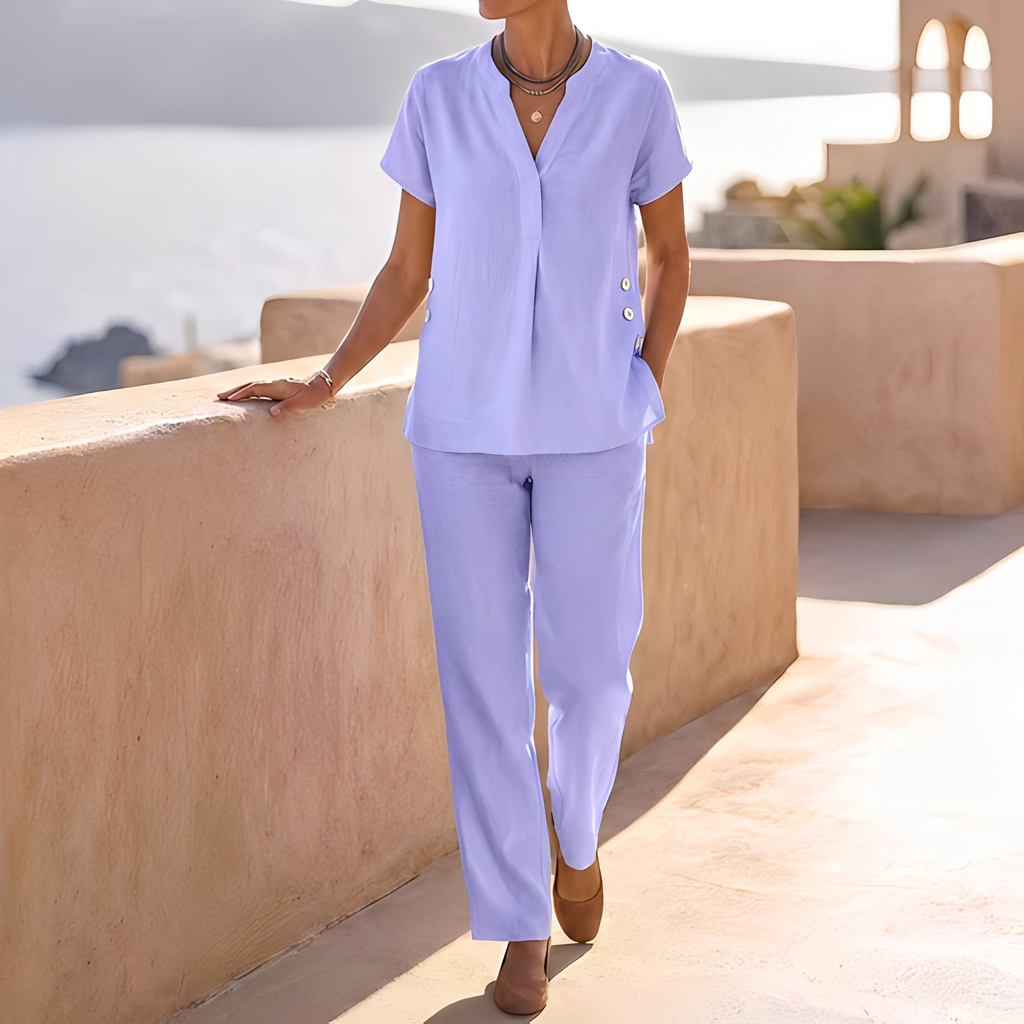 Khena - Casual Summer V-Neck Set for Women