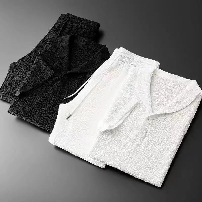 Luca - short-sleeve shirt and trousers with adjustable waist
