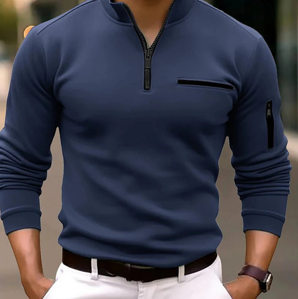 Jonas - Sweater for men with quarter zipper