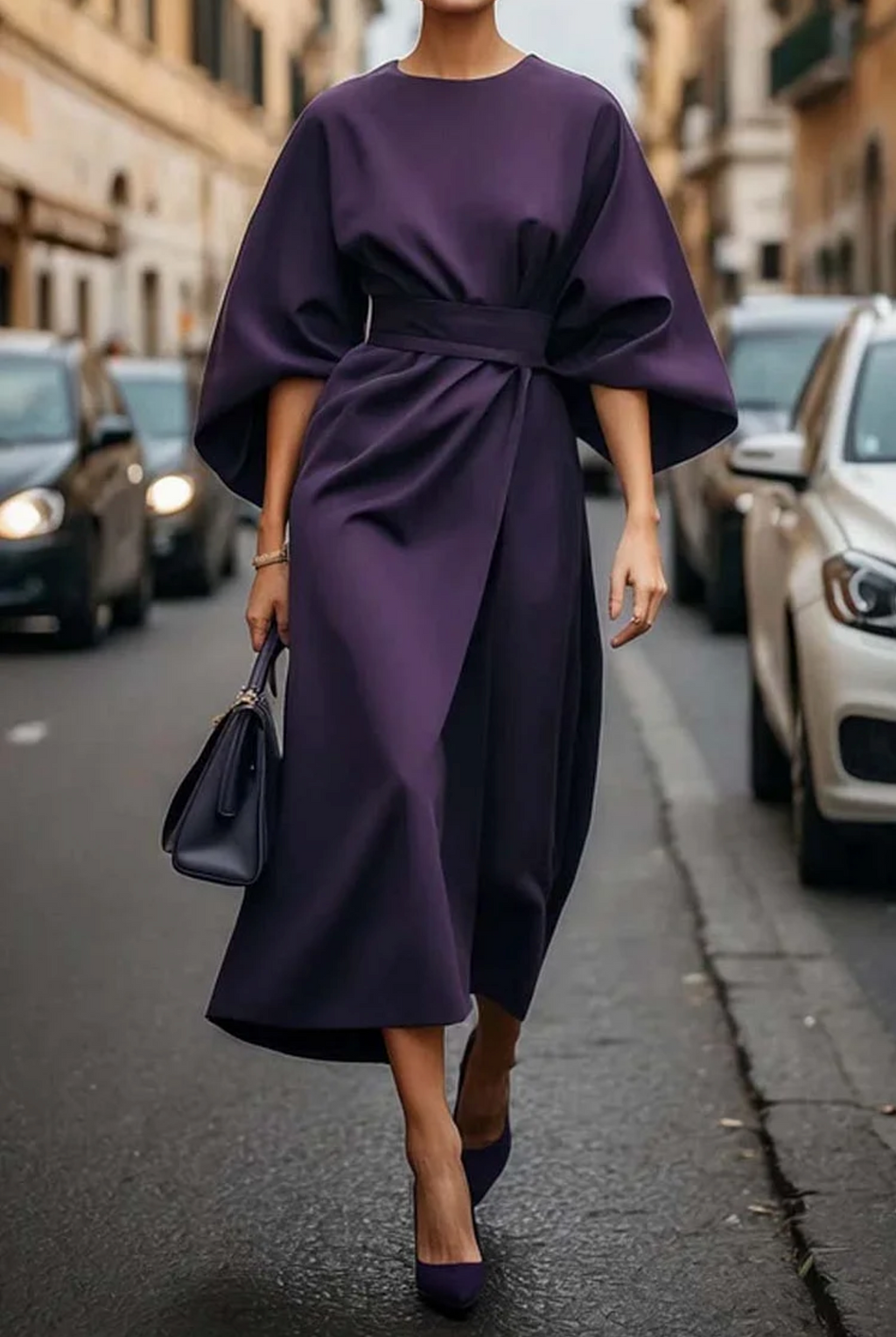 Clare - Elegant maxi dress with belt