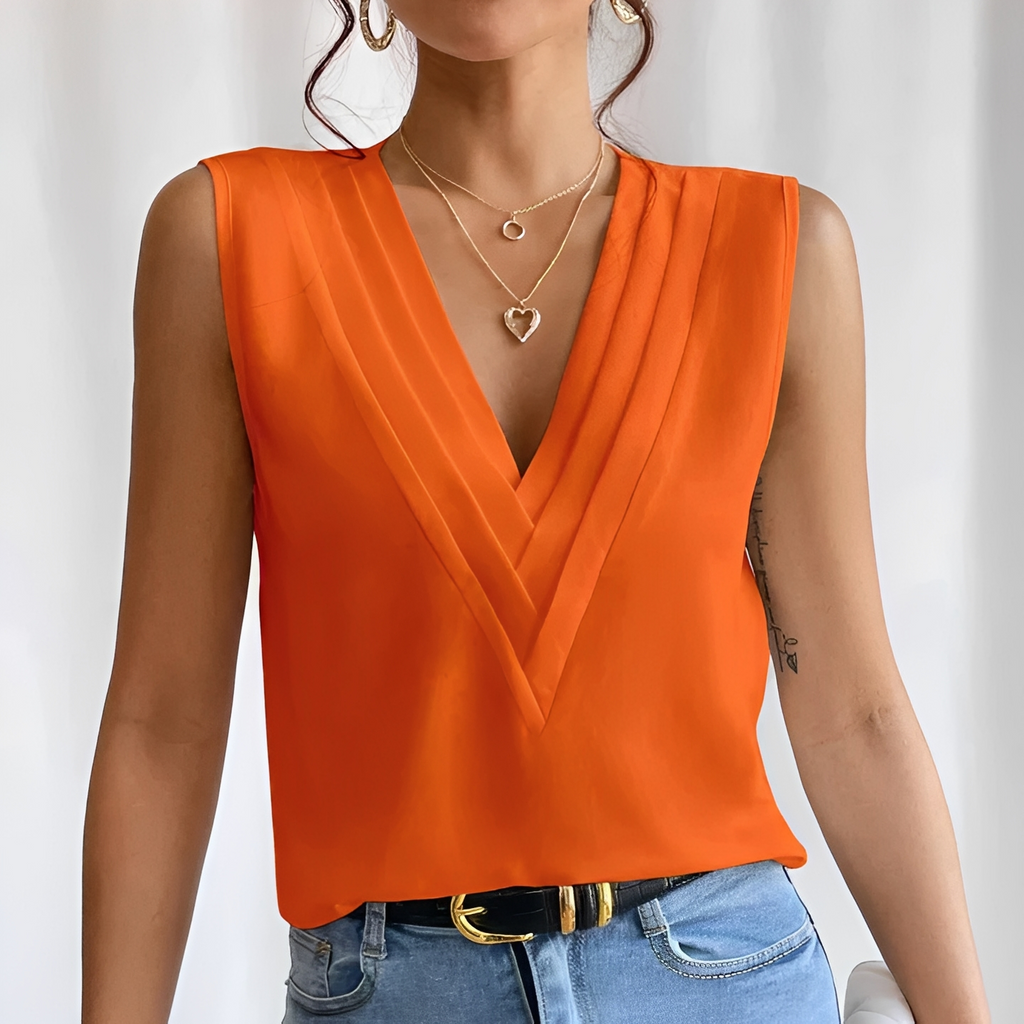 Stamatia - Elegant sleeveless blouse for women