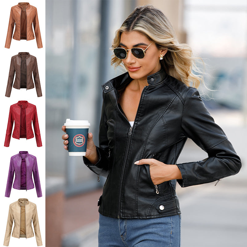 Claudia – Biker Jackets with High Collar