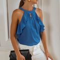 Ruffled Halter Blouse