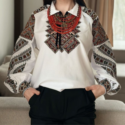 Traditional Embroidered Folk Blouse