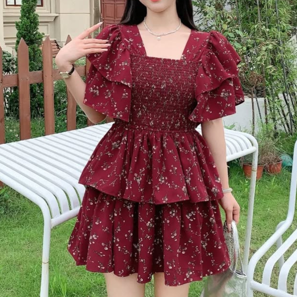 Floral Ruffle Mini Dress
