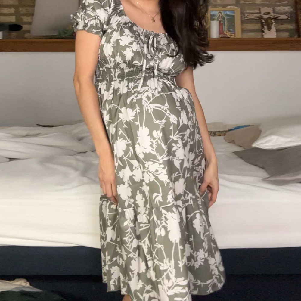 Floral Smocked Midi Dress
