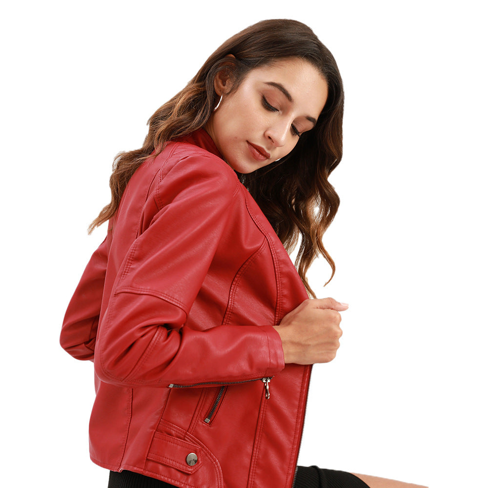 Claudia – Biker Jackets with High Collar