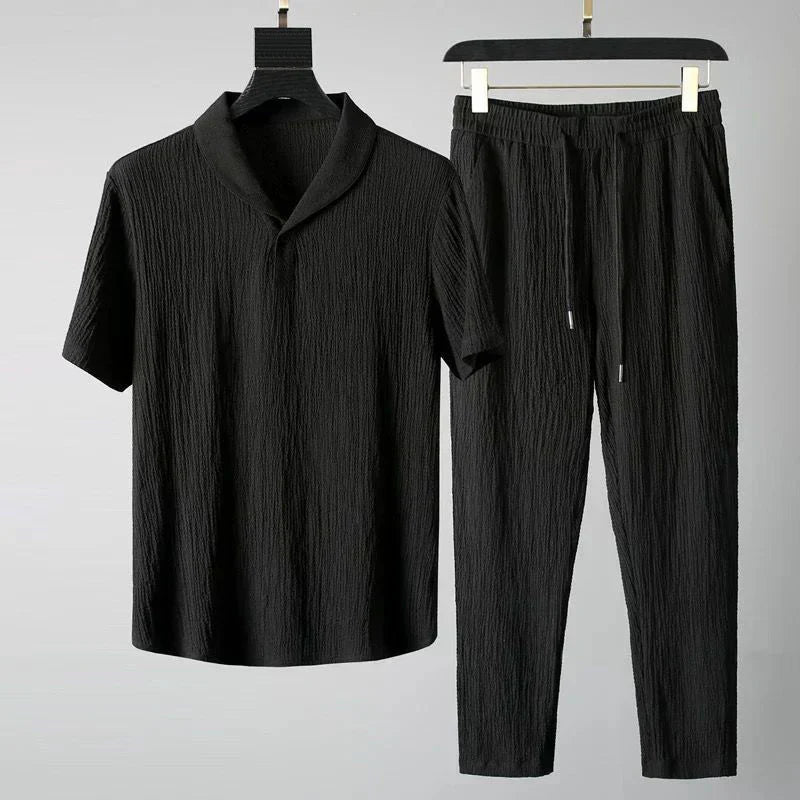 Luca - short-sleeve shirt and trousers with adjustable waist