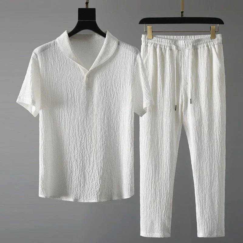 Luca - short-sleeve shirt and trousers with adjustable waist