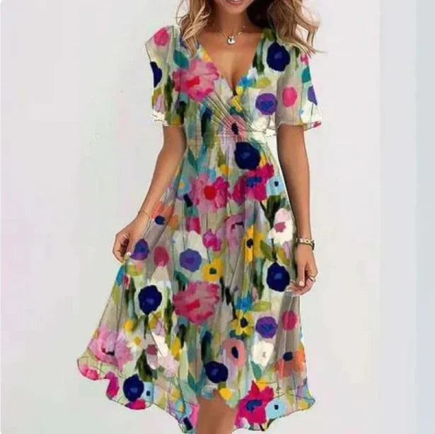 Annegret - Womens V-Neck Dress