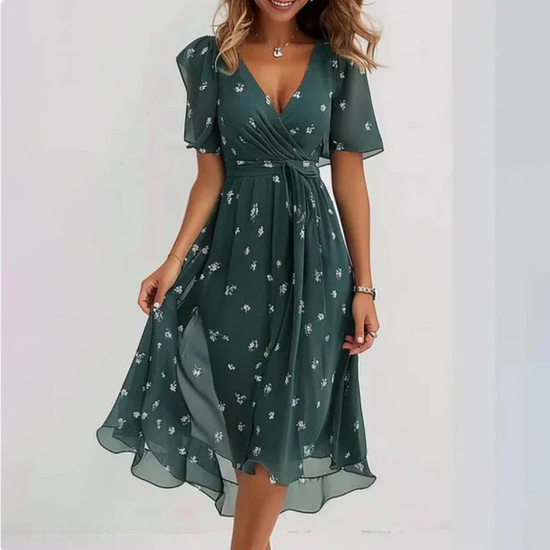 Annegret - Womens V-Neck Dress