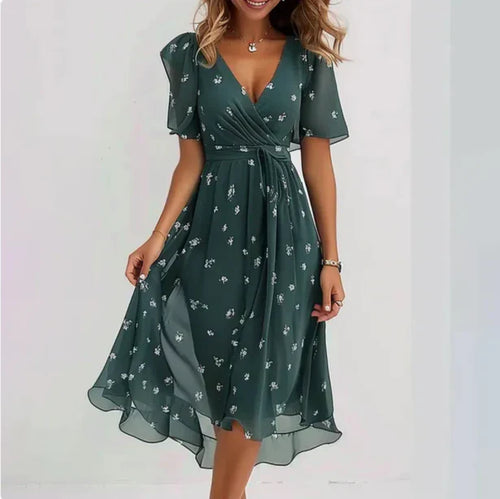 Annegret - Womens V-Neck Dress