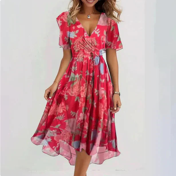 Annegret - Womens V-Neck Dress