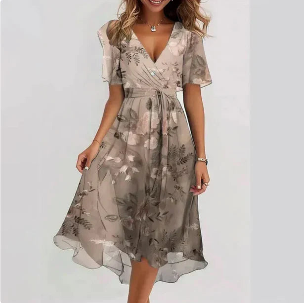 Annegret - Womens V-Neck Dress