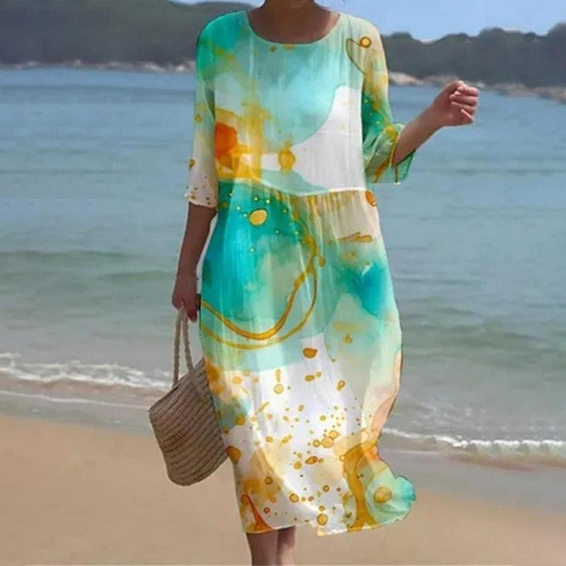 Miranda - Elegant floral dresses with covered belly