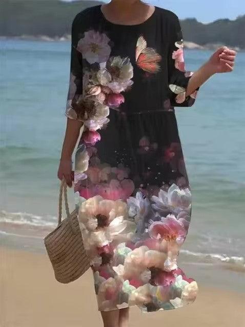 Miranda - Elegant floral dresses with covered belly