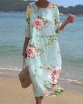 Miranda - Elegant floral dresses with covered belly