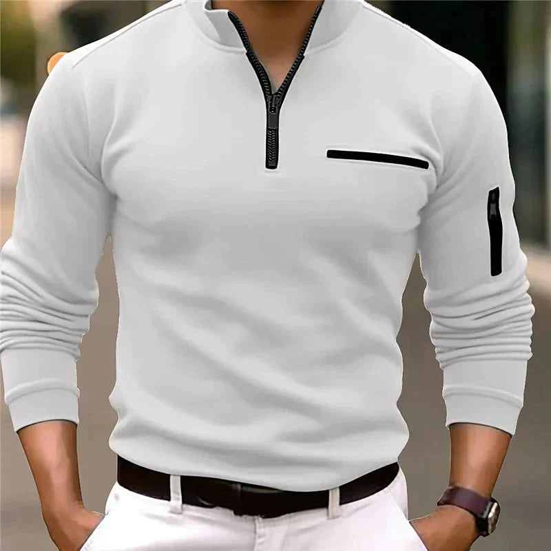 Jonas - Sweater for men with quarter zipper