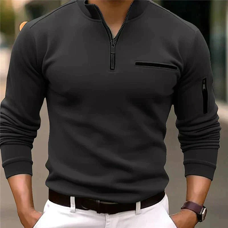 Jonas - Sweater for men with quarter zipper